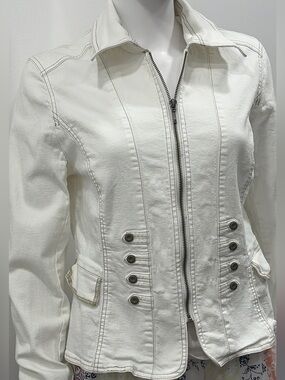 Edgy Chic Military Style Utility Detailed Zip Up Jacket Renuar
